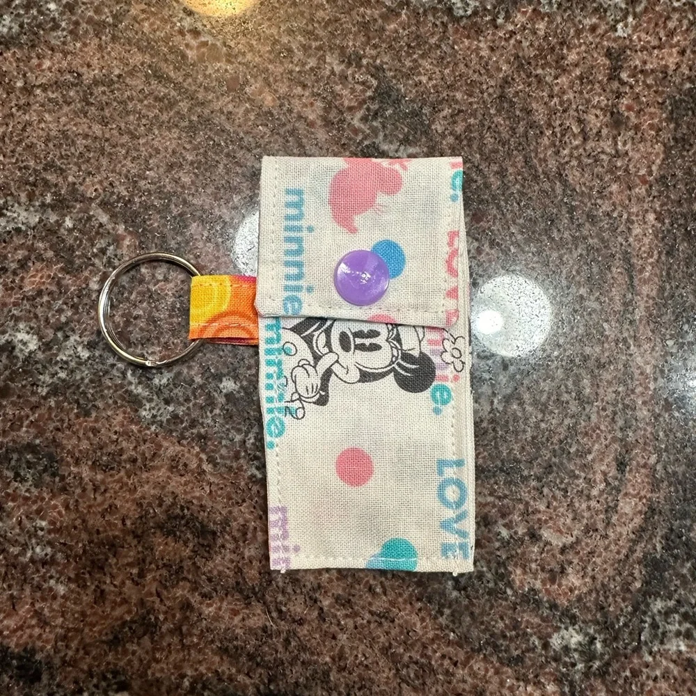 Handmade lip balm holder keychain- Minnie Mouse